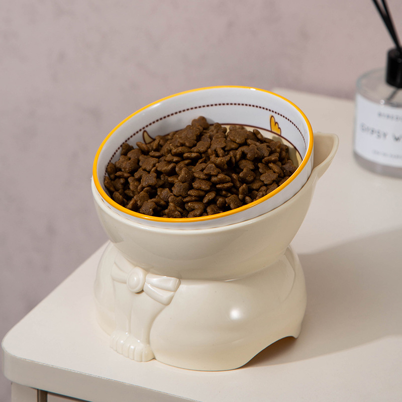 Keramička zdjela za mačke s potporom za vrat, sprječava prosipanje, podignuta nagiba, za mačiće