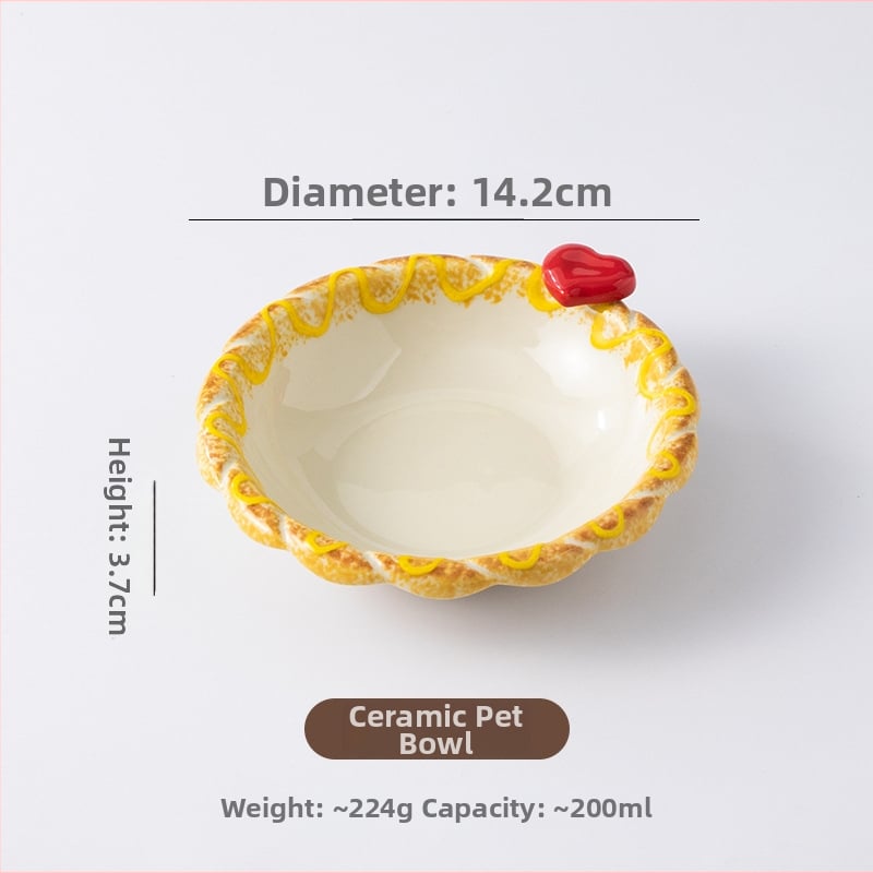 Paaugstināts keramikas kaķu bļodas statīvs ar adīta maliņu, 3D dizains, pret apgāšanos