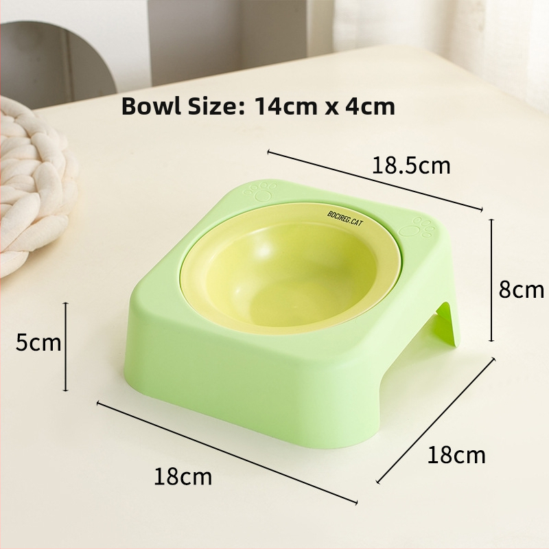 Kaķa keramikas ēdiena bļoda ar statīvu, UFO dizains, sekla mute — Zīmols Knowledge; Materiāls: keramika; Piemērots kaķiem; Kaķu barība