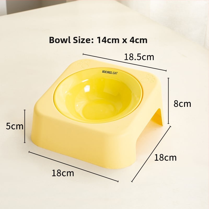 Kaķa keramikas ēdiena bļoda ar statīvu, UFO dizains, sekla mute — Zīmols Knowledge; Materiāls: keramika; Piemērots kaķiem; Kaķu barība