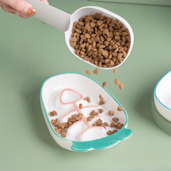 Kaķa keramikas bļoda, manuāla barošana, nav automātiskas barošanas, mājdzīvnieku barība