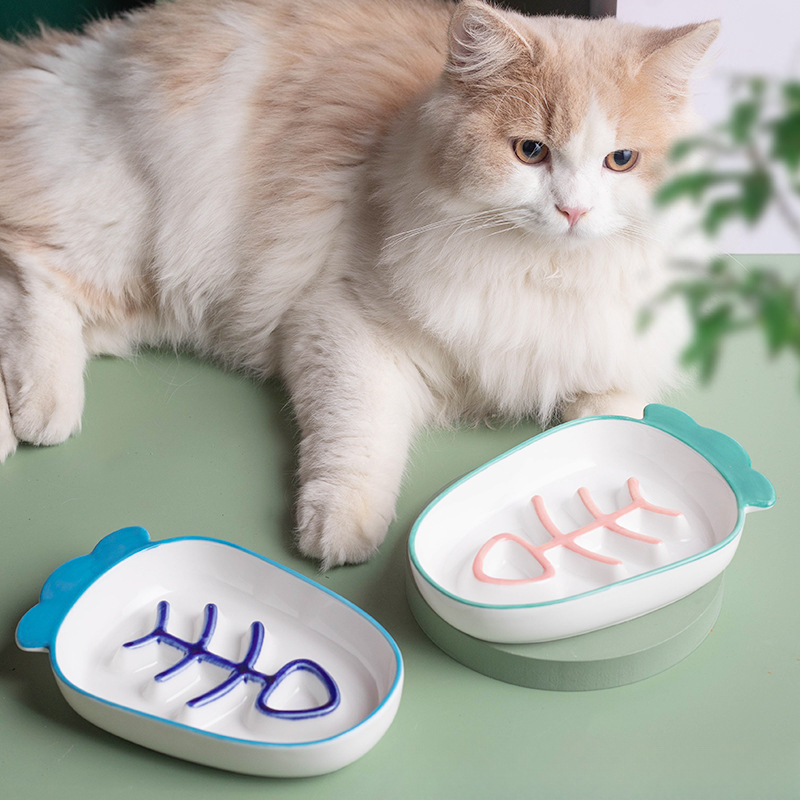 Kaķa keramikas bļoda, manuāla barošana, nav automātiskas barošanas, mājdzīvnieku barība