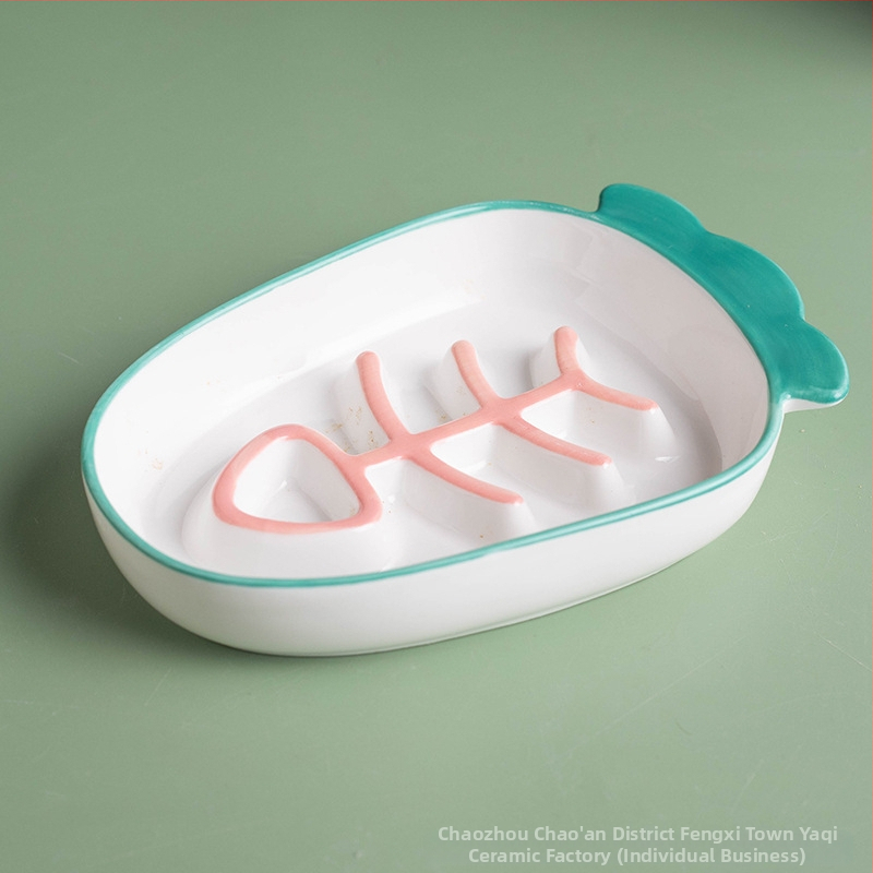 Kaķa keramikas bļoda, manuāla barošana, nav automātiskas barošanas, mājdzīvnieku barība