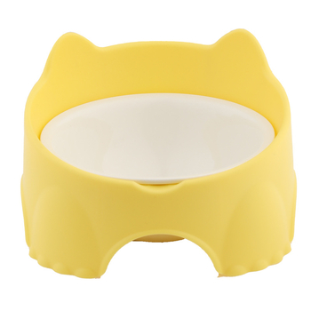 Sienā piestiprināms kaķu barošanas trauks, plastmasas pamatne ar keramisku vai nerūsējošā tērauda bļodu, telpām draudzīgs dizains