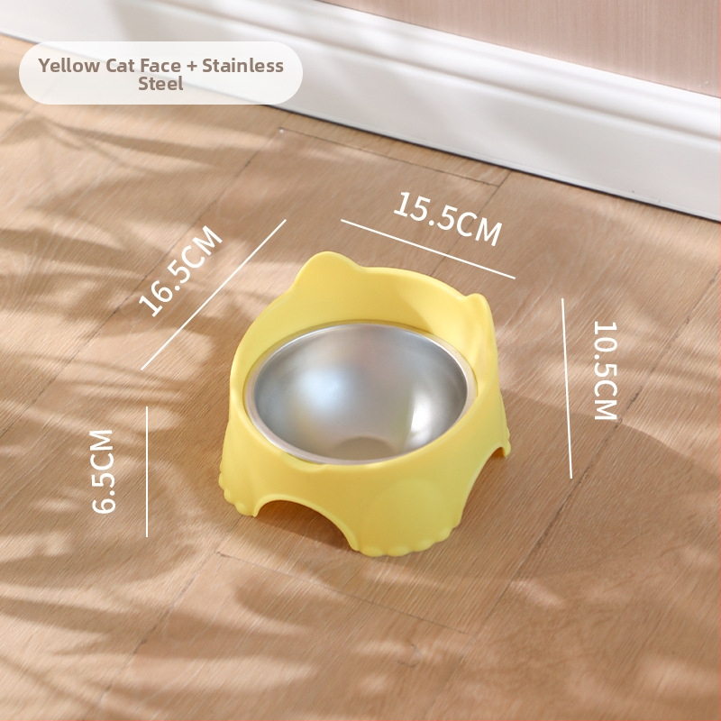 Sienā piestiprināms kaķu barošanas trauks, plastmasas pamatne ar keramisku vai nerūsējošā tērauda bļodu, telpām draudzīgs dizains