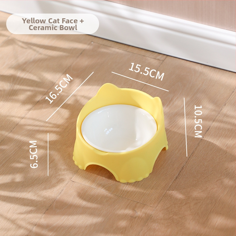 Sienā piestiprināms kaķu barošanas trauks, plastmasas pamatne ar keramisku vai nerūsējošā tērauda bļodu, telpām draudzīgs dizains