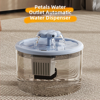 Kaķu ūdens fontāns ar automātisku filtrēšanu un cirkulāciju svaigas ūdens, energoefektīvs un kluss, materiāls PP