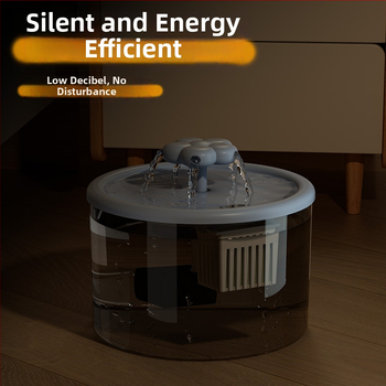 Kaķu ūdens fontāns ar automātisku filtrēšanu un cirkulāciju svaigas ūdens, energoefektīvs un kluss, materiāls PP