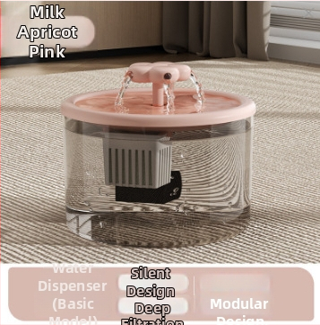 Kaķu ūdens fontāns ar automātisku filtrēšanu un cirkulāciju svaigas ūdens, energoefektīvs un kluss, materiāls PP