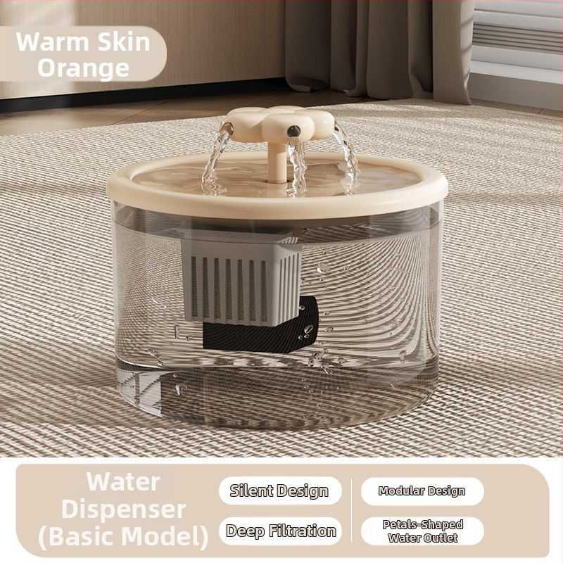 Kaķu ūdens fontāns ar automātisku filtrēšanu un cirkulāciju svaigas ūdens, energoefektīvs un kluss, materiāls PP