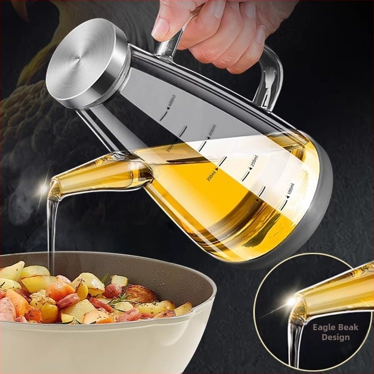 Alyvu aliejaus buteliukas iš borosilikato, sandarus, su matavimo skale, su įspaustu logotipu, prekės ženklas aileyou, šiuolaikinis stilius