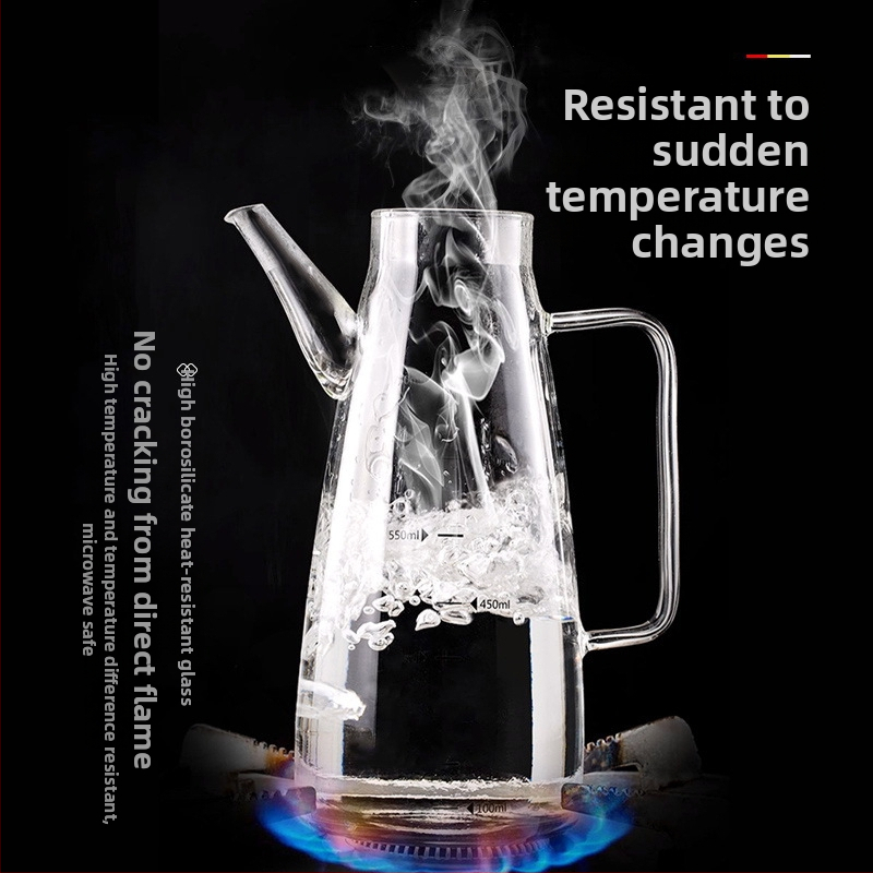 Alyvu aliejaus buteliukas iš borosilikato, sandarus, su matavimo skale, su įspaustu logotipu, prekės ženklas aileyou, šiuolaikinis stilius