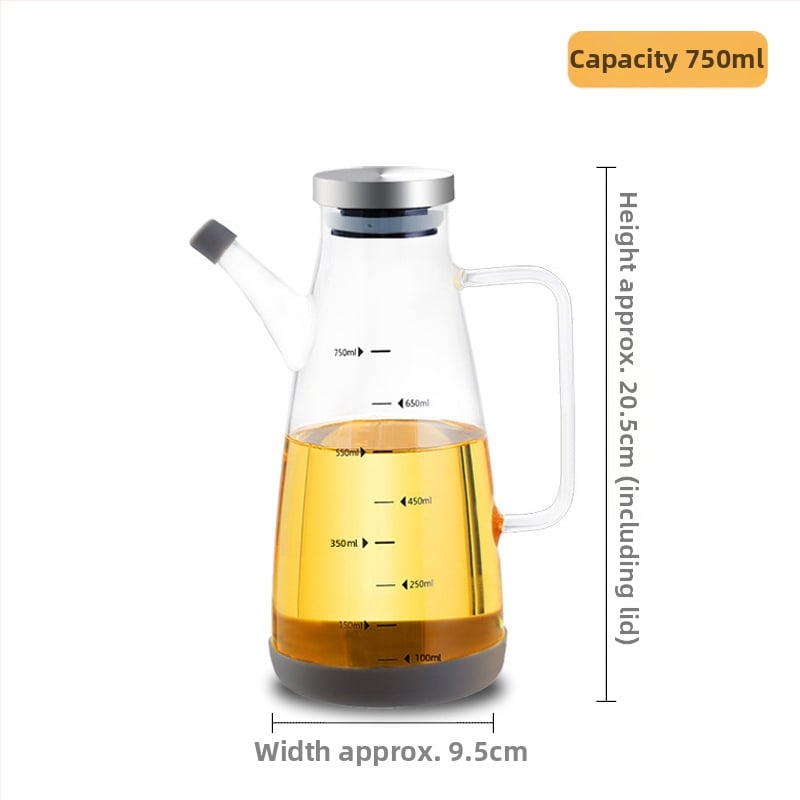 Alyvu aliejaus buteliukas iš borosilikato, sandarus, su matavimo skale, su įspaustu logotipu, prekės ženklas aileyou, šiuolaikinis stilius