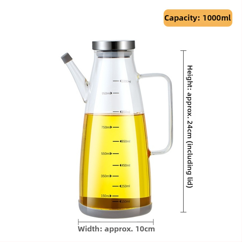Alyvu aliejaus buteliukas iš borosilikato, sandarus, su matavimo skale, su įspaustu logotipu, prekės ženklas aileyou, šiuolaikinis stilius