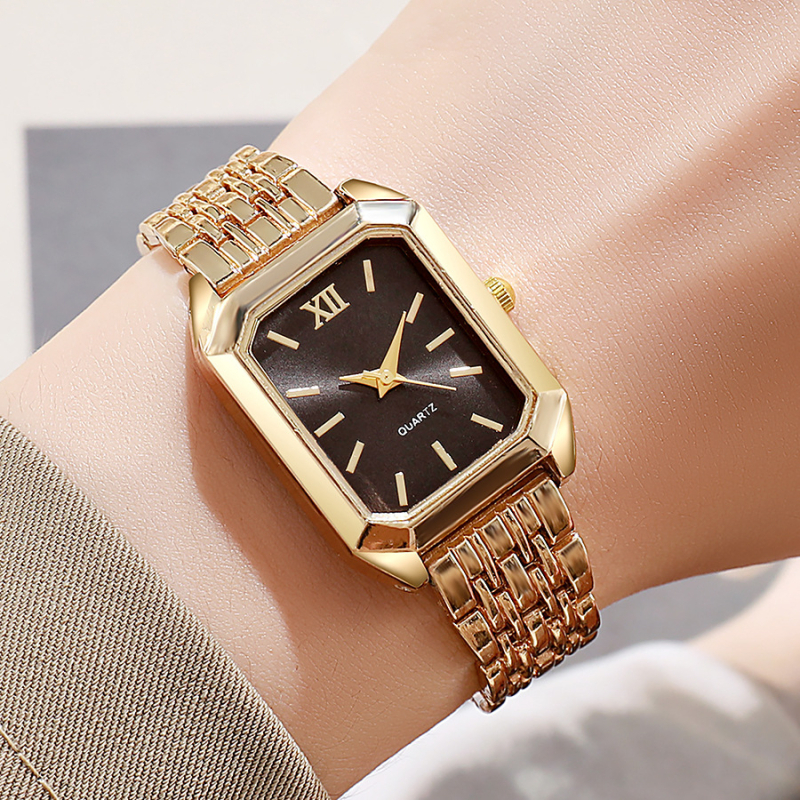 Női kvarc karóra, modell 68, rozsdamentes acél szíj, tok ötvözet, kerek számlap, hagyma alakú korona