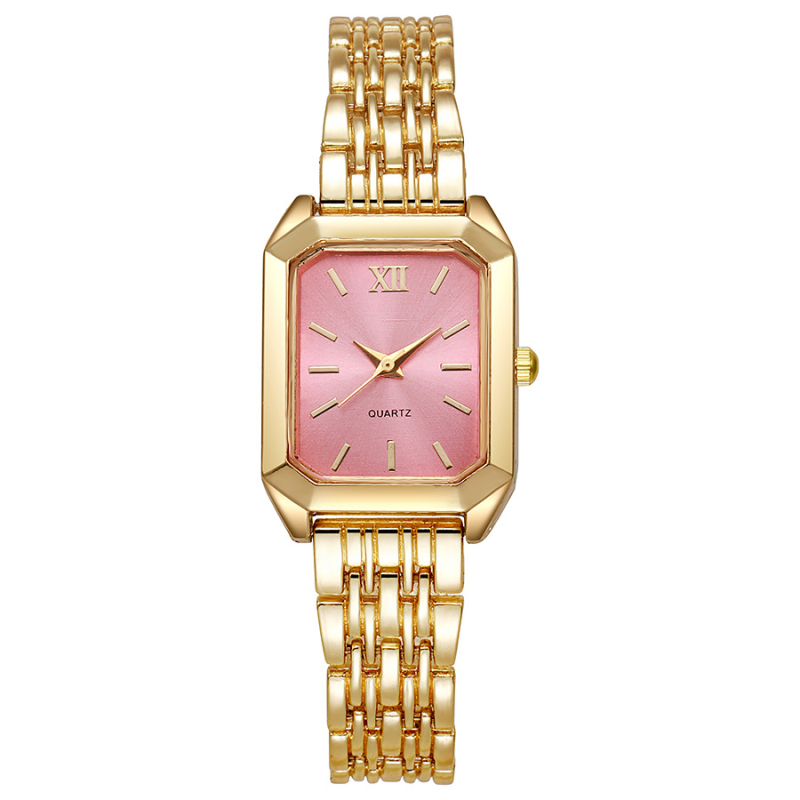 Női kvarc karóra, modell 68, rozsdamentes acél szíj, tok ötvözet, kerek számlap, hagyma alakú korona