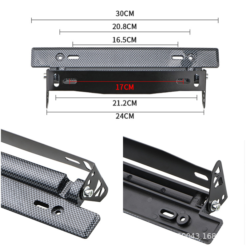 Nerūdijančio plieno numerio žymos laikiklis, universalus suderinamumas, modelis: License plate holder (Install), prekė Always red, detalės numeris 1