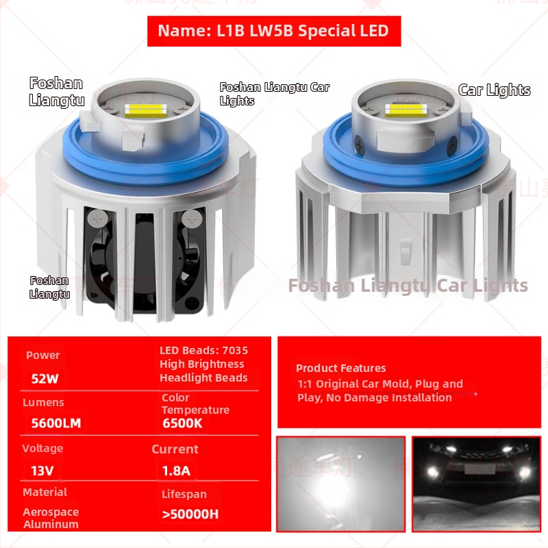 LED priekšējie miglas lukturi Honda Civic/Accord/Prius — modelis L13, 52W, 13V, saderīgi ar L1B/LW5B