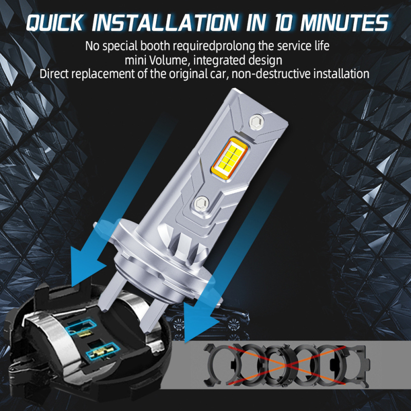 D8 LED auto priekšējais lukturis – tieša pieslēgšana, 40W, 12V, 8000lm, IP68