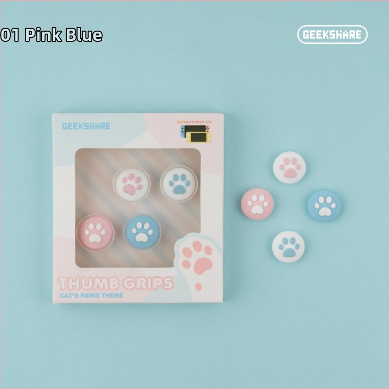 Silikónový set krytiek joystickov pre Nintendo Switch Lite s motívom mačacích pazúrov; obsahuje štyri krytky; kompatibilný s Nintendo Switch a Switch Lite; hmotnosť približne 19 g