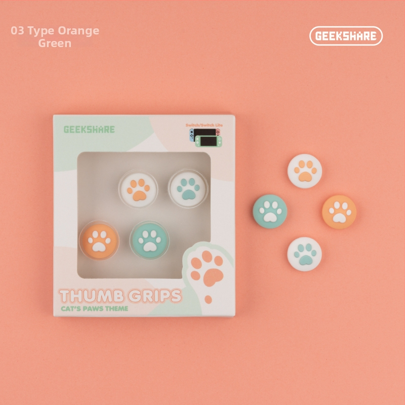 Nintendo Switch Lite silikono džojstiko dangtelių rinkinys su kačių nagų dizainu; įtraukti keturi dangteliai; suderinama su Nintendo Switch ir Switch Lite; svoris apie 19 g