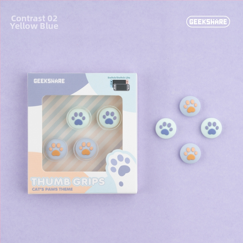 Nintendo Switch Lite silikono džojstiko dangtelių rinkinys su kačių nagų dizainu; įtraukti keturi dangteliai; suderinama su Nintendo Switch ir Switch Lite; svoris apie 19 g