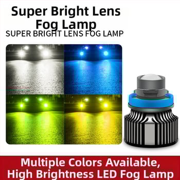 LED ködlámpa lézer lencsével, alumínium ház, H11-hez, 12V, 20W, 6500K, LED 3030