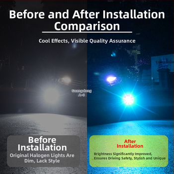 LED ködlámpa lézer lencsével, alumínium ház, H11-hez, 12V, 20W, 6500K, LED 3030