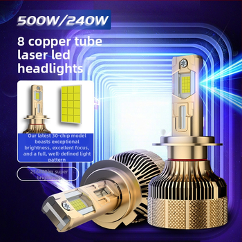 Augstas jaudas LED automobiļu lukturi 500W (12V, IP68, 5000lm, 50000h)