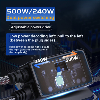 Augstas jaudas LED automobiļu lukturi 500W (12V, IP68, 5000lm, 50000h)