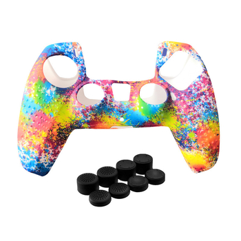 PS5 kontrolleri silikoonist kaitsekorpus kamuflaats granuleeritud tekstuuriga