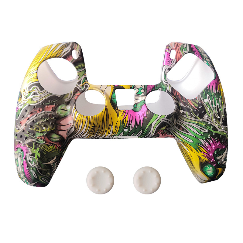 PS5 kontrolleri silikoonist kaitsekorpus kamuflaats granuleeritud tekstuuriga