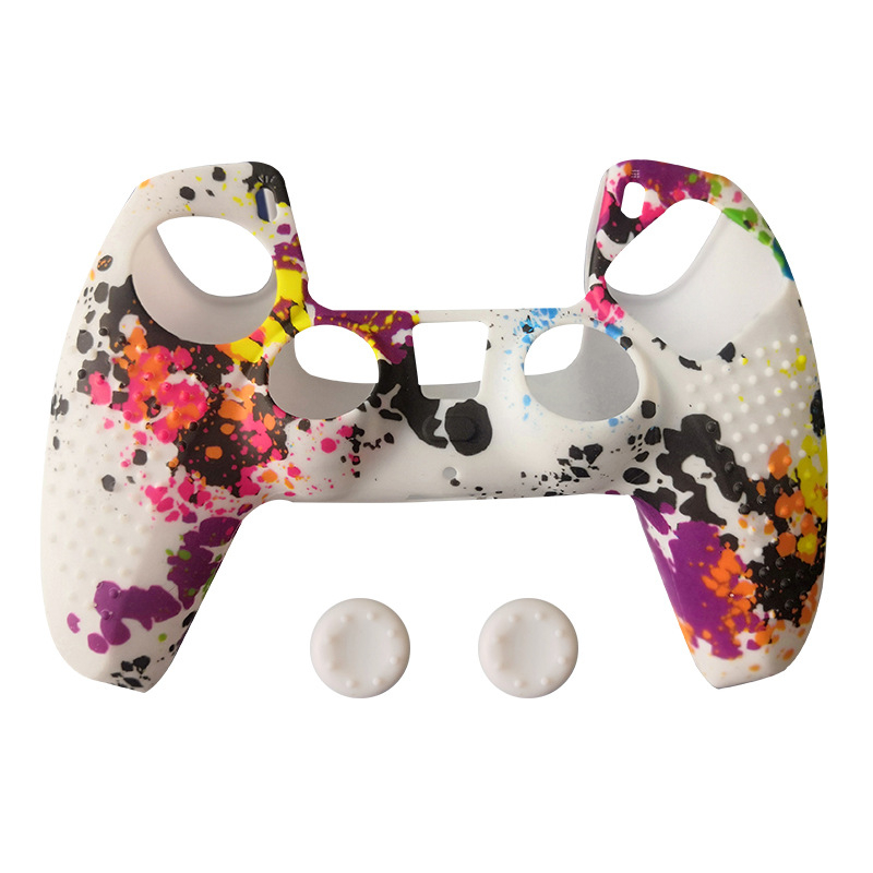 PS5 kontrolleri silikoonist kaitsekorpus kamuflaats granuleeritud tekstuuriga