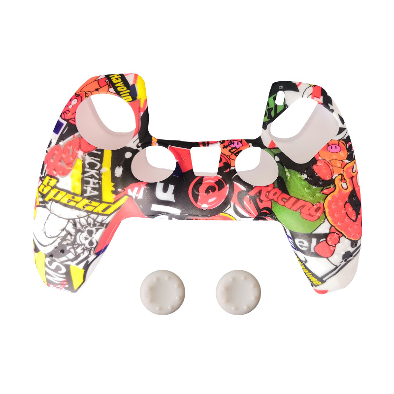 PS5 kontrolleri silikoonist kaitsekorpus kamuflaats granuleeritud tekstuuriga