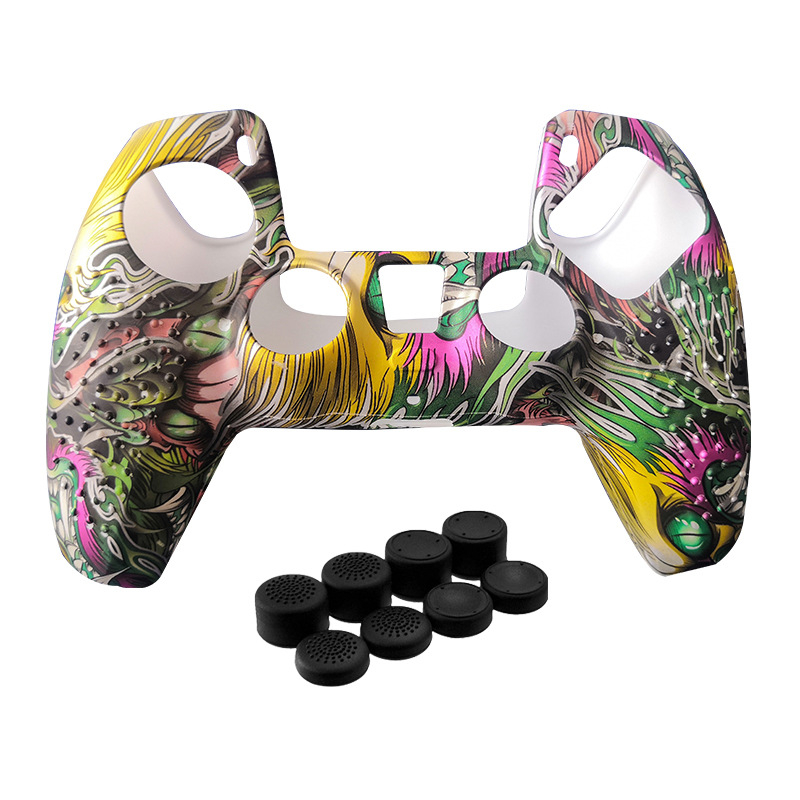 PS5 kontrolleri silikoonist kaitsekorpus kamuflaats granuleeritud tekstuuriga