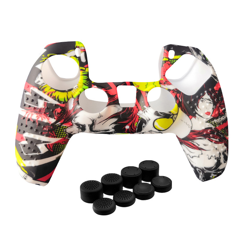 PS5 kontrolleri silikoonist kaitsekorpus kamuflaats granuleeritud tekstuuriga