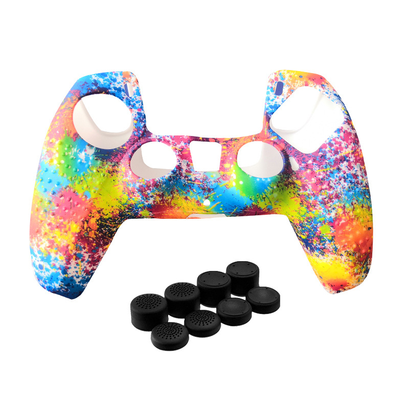 PS5 kontrolleri silikoonist kaitsekorpus kamuflaats granuleeritud tekstuuriga