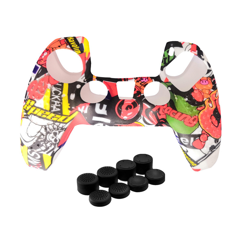 PS5 kontrolleri silikoonist kaitsekorpus kamuflaats granuleeritud tekstuuriga