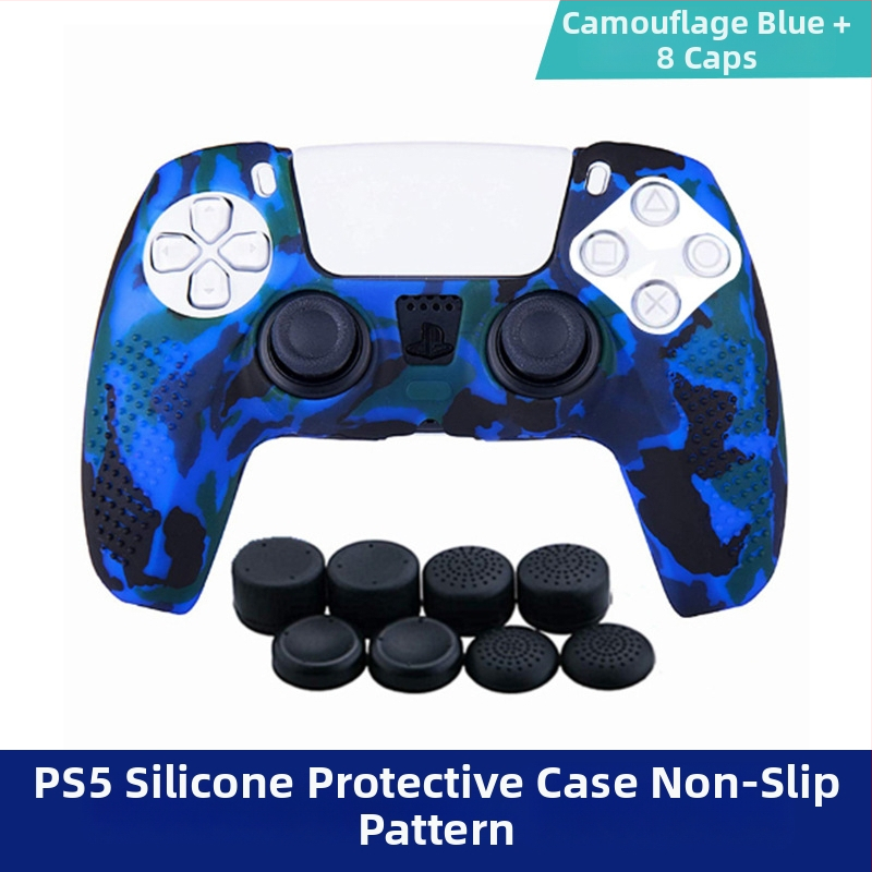 PS5 kontrolleri silikoonist kaitsekorpus kamuflaats granuleeritud tekstuuriga