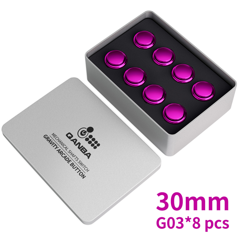 QANBA Gravity KS arkadinis mygtukas - elektroplatingas, mechaninis velenas, tylus