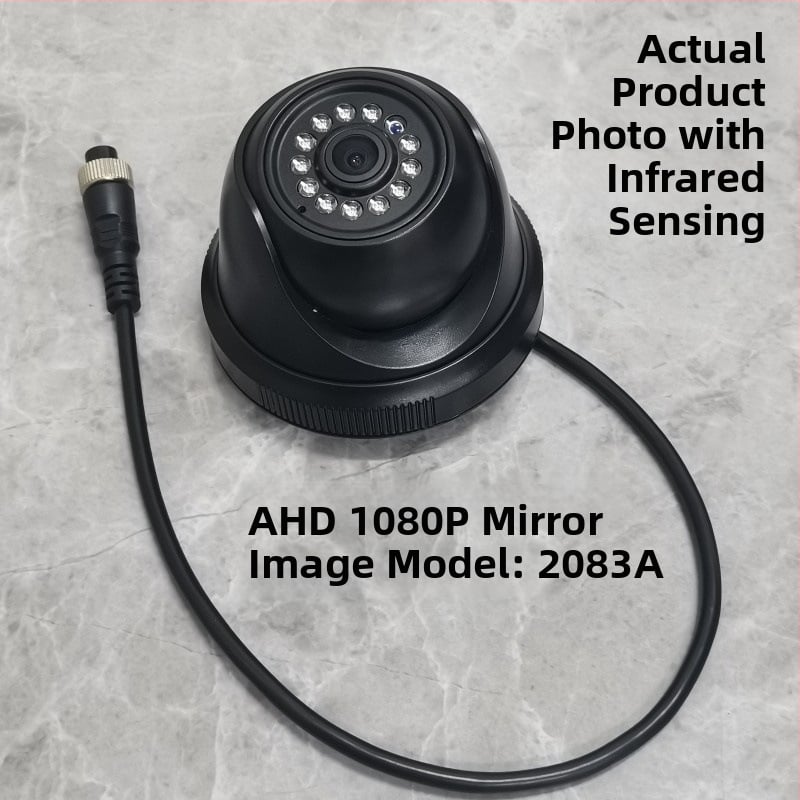 Automobilska infracrvena hemisferična kamera za četiri kanala nadzora, 1080P, AHD, 12-24V, 90° prilagodljiv, ABS kućište