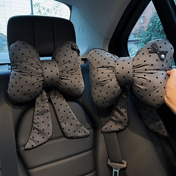Auto jastuk za glavu i lumbalnu podršku, tkanina navlaka, PP pamuk punjenje, uzorak valovnih točkica, pogodan za sve sezone, jednostavan stil