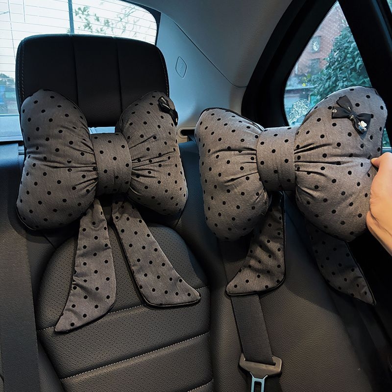 Auto jastuk za glavu i lumbalnu podršku, tkanina navlaka, PP pamuk punjenje, uzorak valovnih točkica, pogodan za sve sezone, jednostavan stil