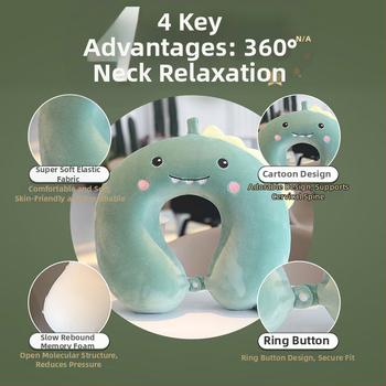 U-formájú nyakpárna memóriahab töltettel, kristály-velúr borítással, a nyak és a nyaki gerinc támogatására, utazásokhoz