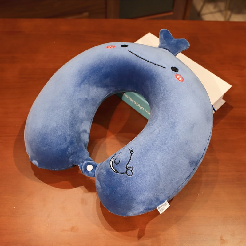 U-formájú nyakpárna memóriahab töltettel, kristály-velúr borítással, a nyak és a nyaki gerinc támogatására, utazásokhoz