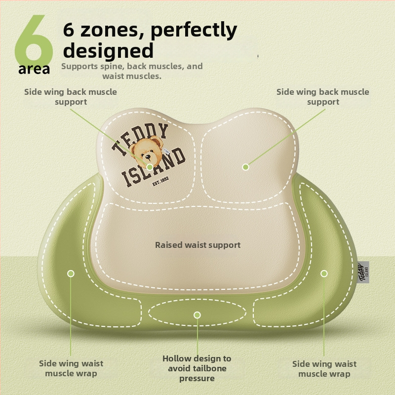 Auto jostas atbalsta spilvens ar atmiņas putām pildījumu, karikatūrai līdzīgs dizains, universāla saderība, pastorālais stils