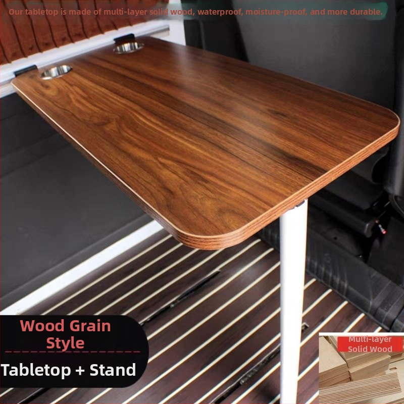 Stene upevnený skladací drevený stolík do auta – univerzálna kompatibilita (Materiál: Drevo; Inštalácia: Na stene; Typ: Skladací stolík; Kompatibilita: Univerzálna)