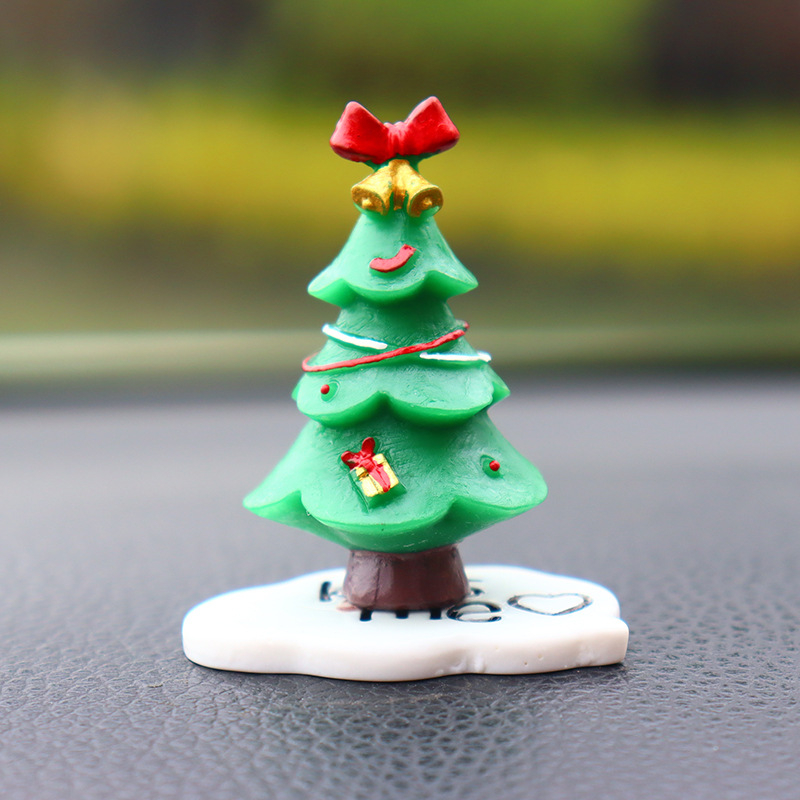 Ziemassvētku automašīnas dekors centrālajai konsolē — karikatūrisks stils, sveķu materiāls, pielāgota apstrāde, Purple Yuchen Lan