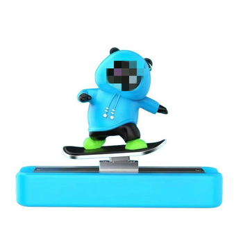 Automašīnas paneļa dekors ar lāci uz slidinoša skeita dēļa, karikatūras stilā, sakausējuma materiāls, dzīvnieku dizains