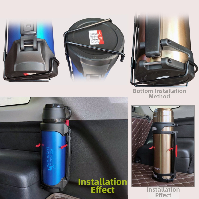 Držiak na elektrickú kanvicu do auta – kovová konštrukcia, model TS11, kompatibilný s inými dielmi, zavesenie na dverách a zadná časť sedadla